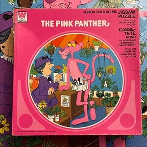 VINTAGE 1978 Whitman Junior Guild The Pink Panther round jigsaw puzzle 125 piece